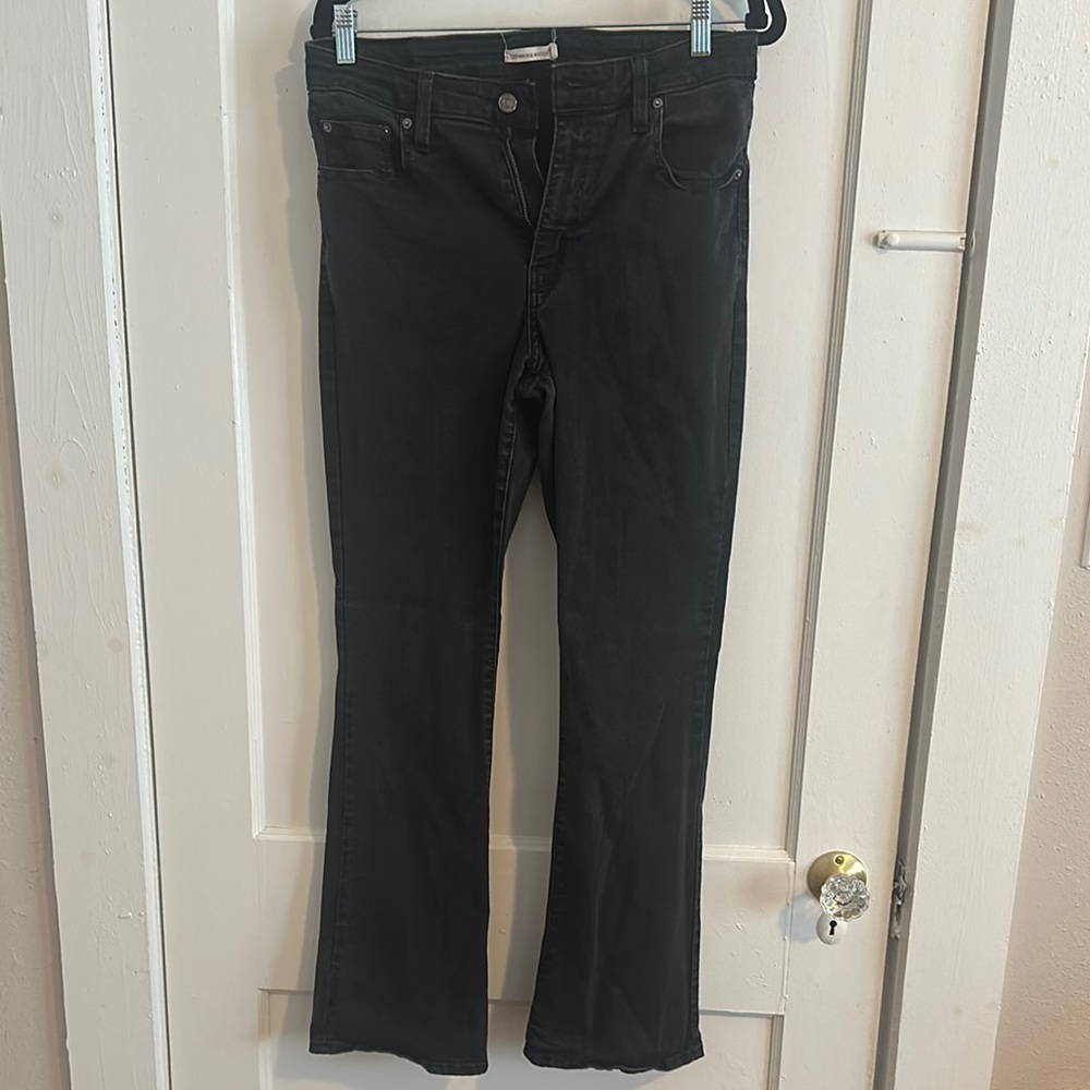 Black High Rise Boot cut -Leg Jeans